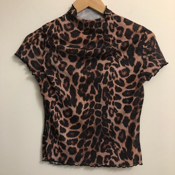 Sheer animal print short sleeve tee - Picture 4 of 4